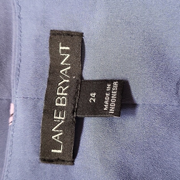 Lane Bryant Womens Cold Shoulder Top  Blue Floral - Picture 5 of 6